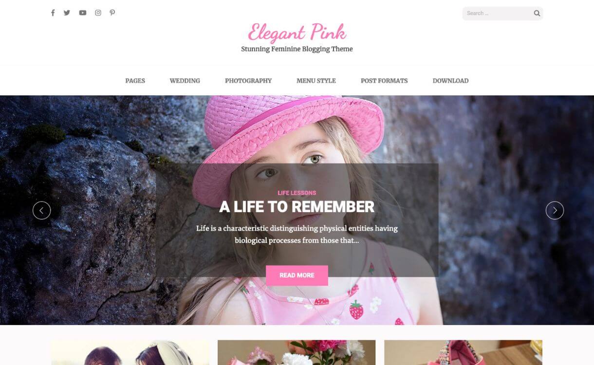 Elegant Pink - Free Responsive WordPress Theme