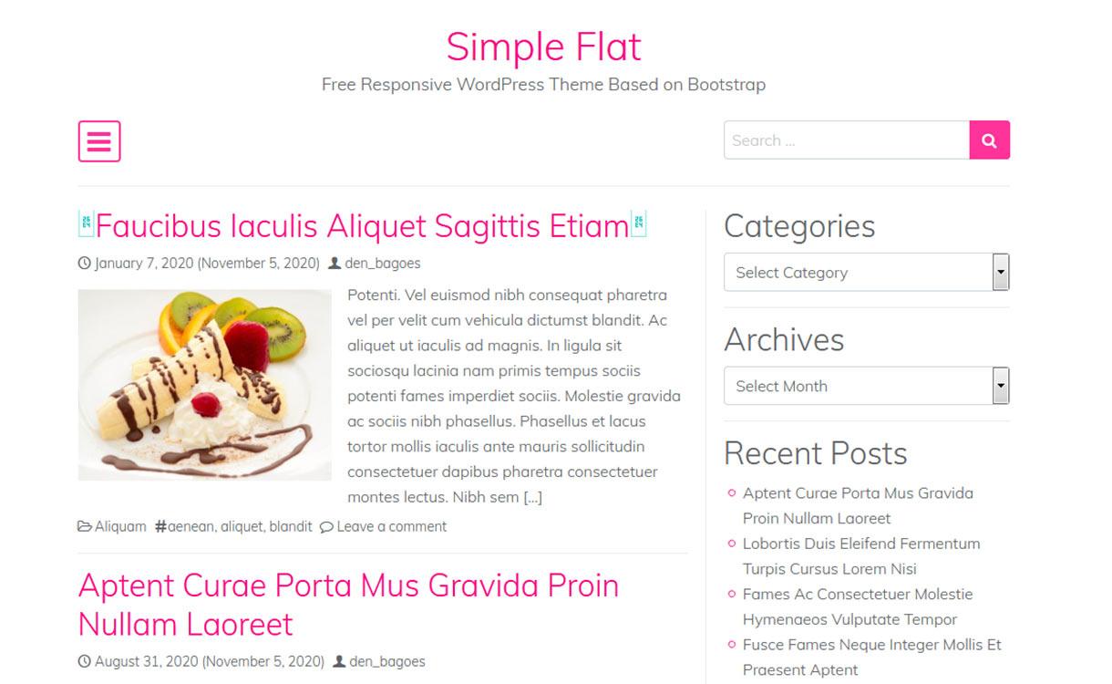 Simple Flat Free WordPress Theme