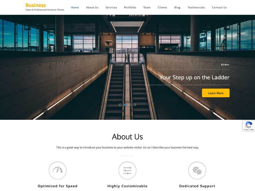 Business One Page - Free One Page WordPress Theme