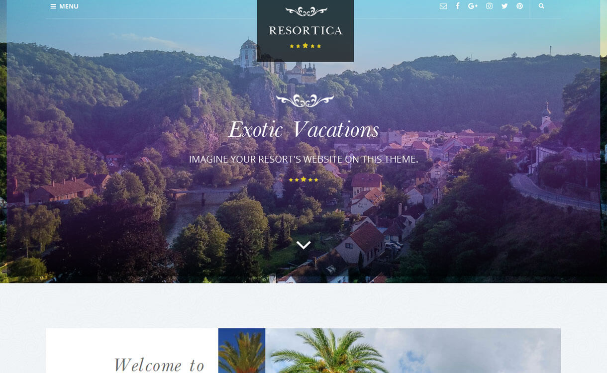 Resortica Lite - Free Hotel/ Resort WordPress Theme