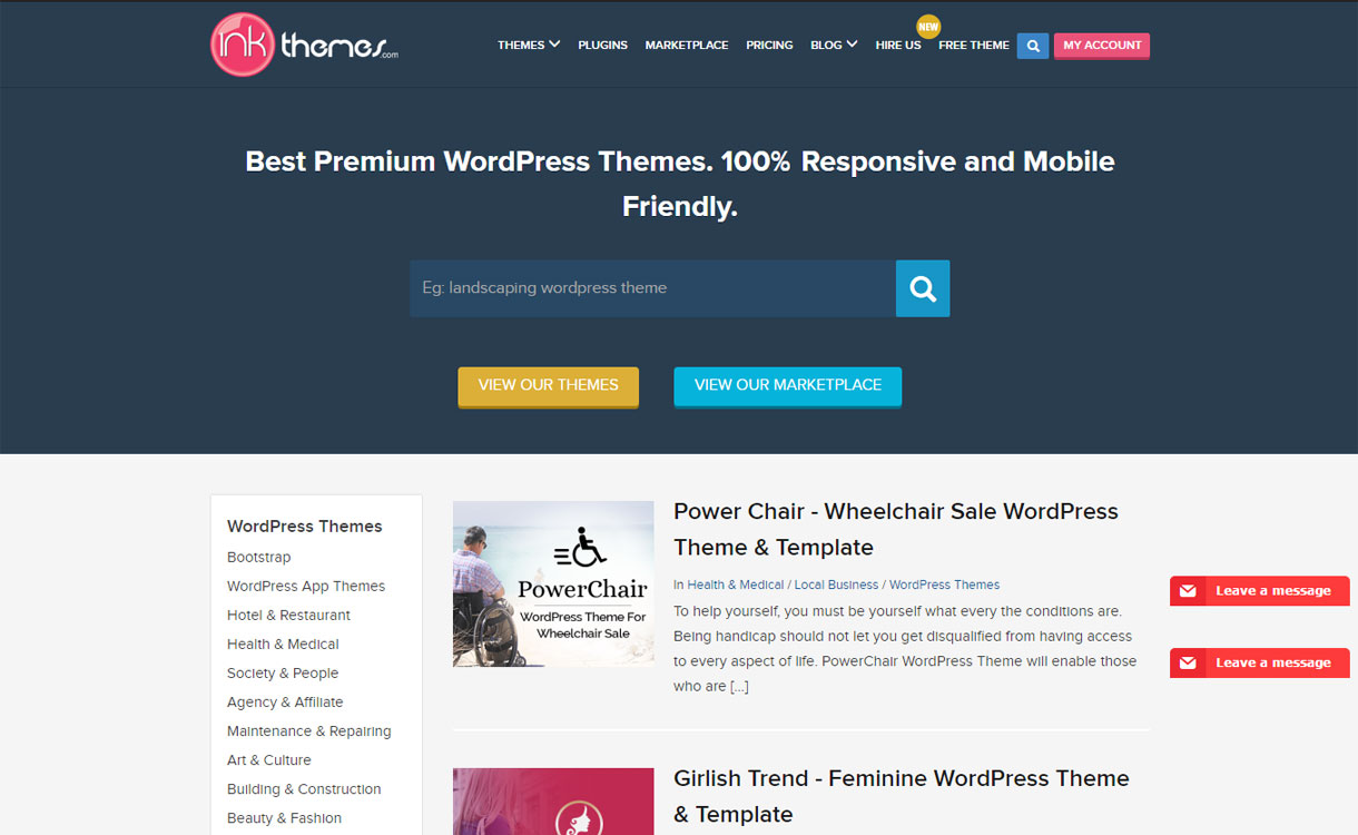 Ink Themes - Best WordPress Plugin Store