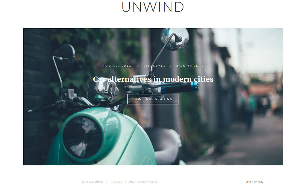 Unwind - Best free WordPress Business Theme 2018