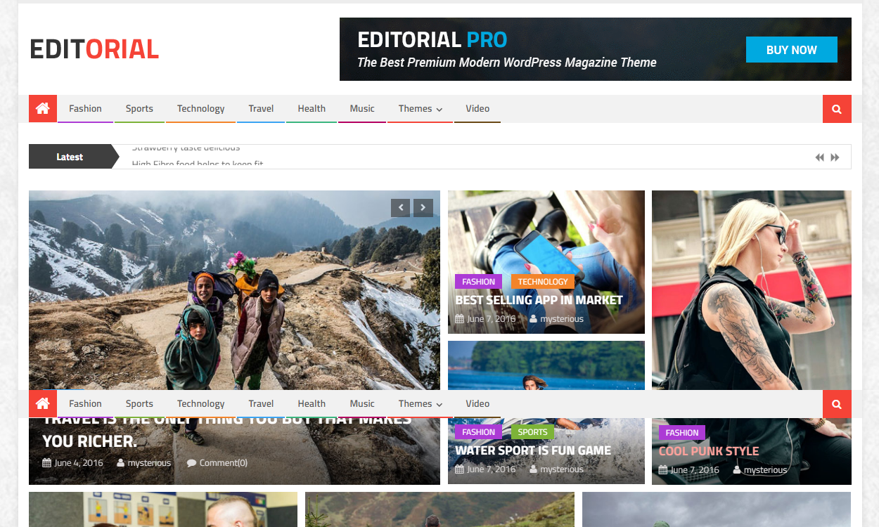 Editorial - Best Free WordPress News-Magazine/Online Editorial Themes