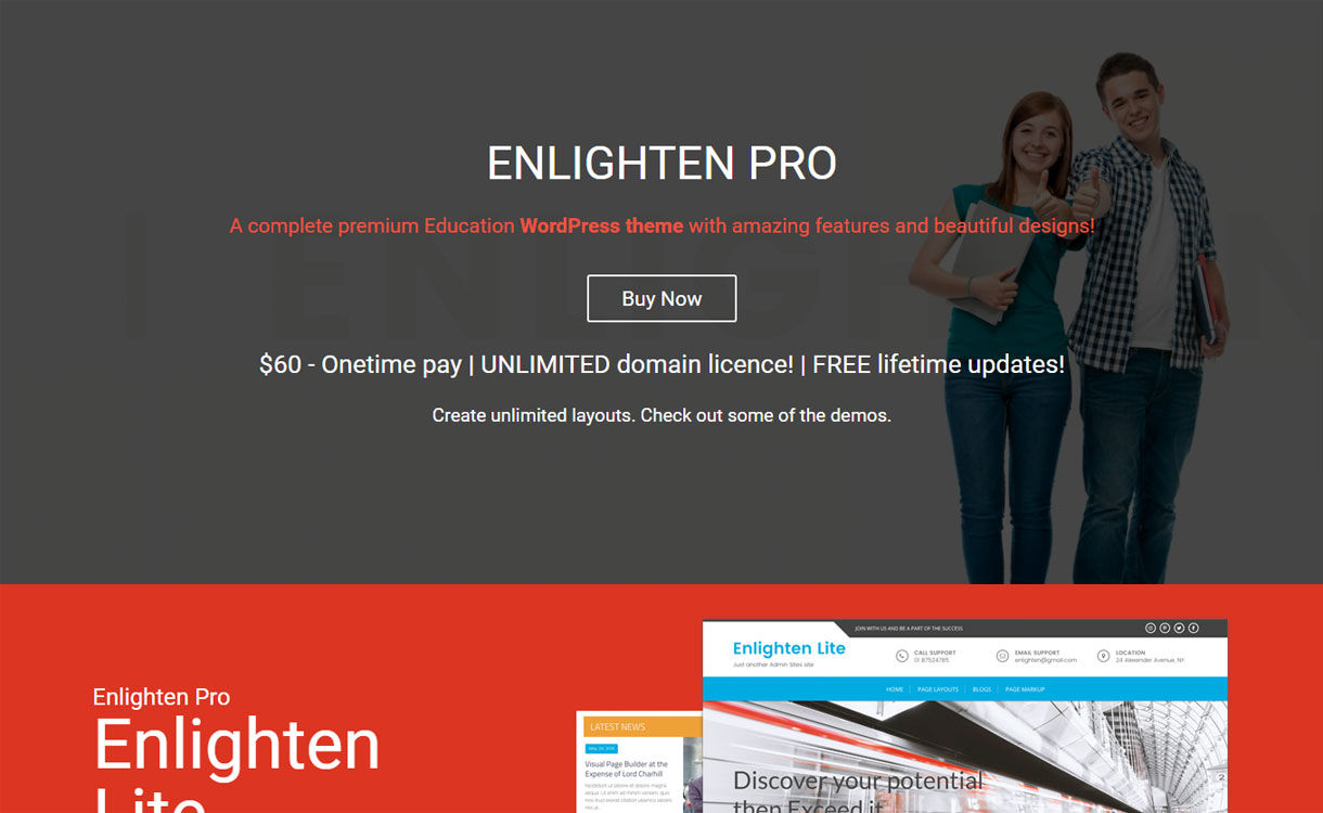 Enlighten Pro - Premium Educational WordPress Theme