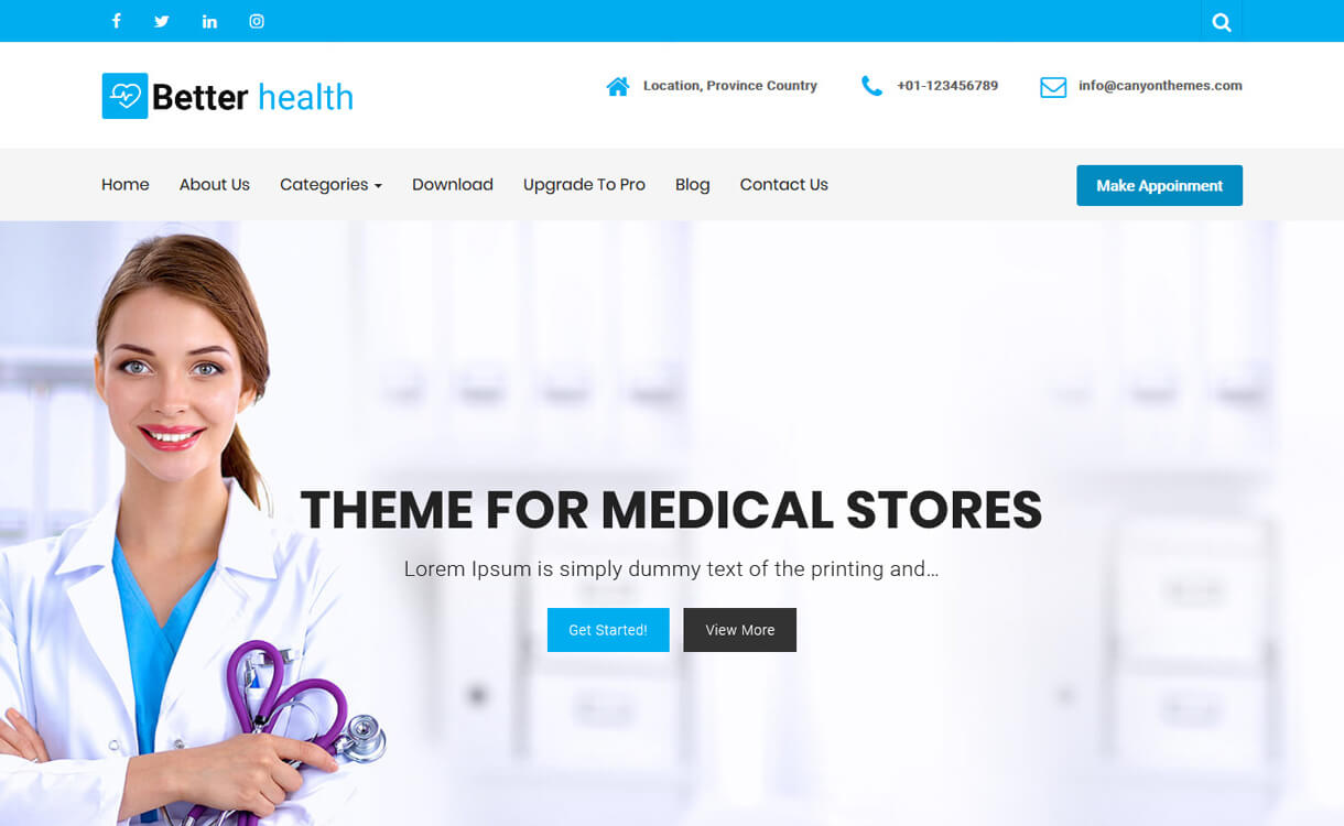 Better Health-Best Free WordPress Health Medical Theme