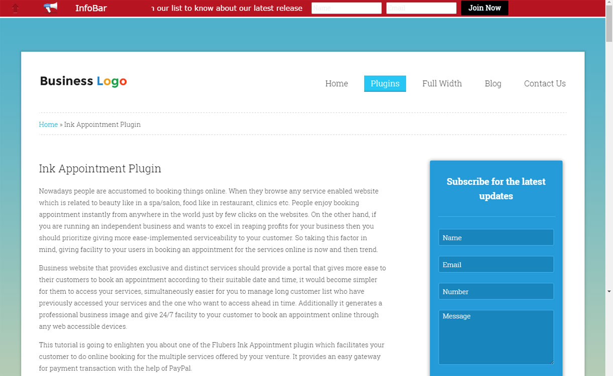 Ink Appointment Plugin - Online Booking WordPress Plugin