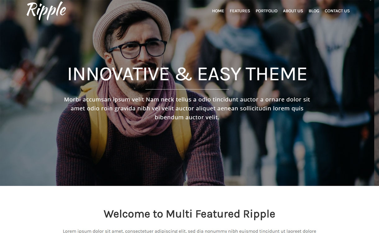 Ripple - Clean One Page WordPress Theme