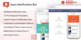 Apex Notification Bar - Responsive Notification Bar Plugin