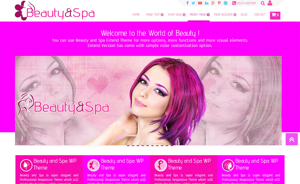 Beauty and Spa - Free One Page WordPress Theme