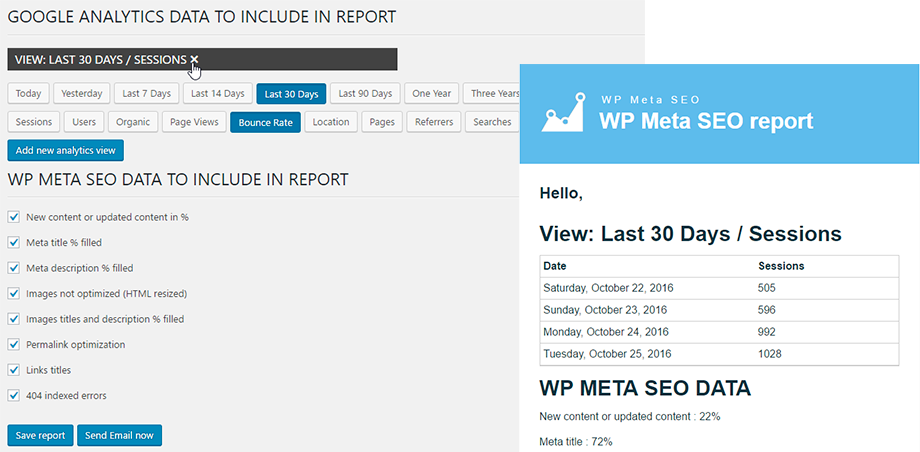 WP Meta Feature - Email Report