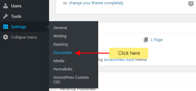 Discussion settings in WordPress website