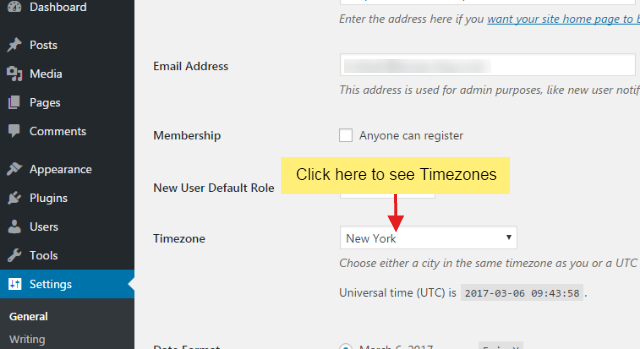 How to set the timezone of your WordPress website?