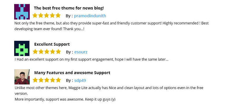 Reviews by users of Maggie Lite