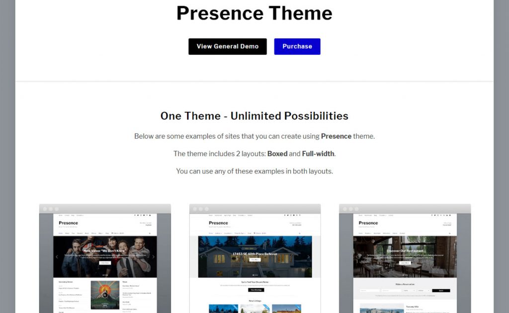 Presence - Flexible and Powerful WordPress Theme