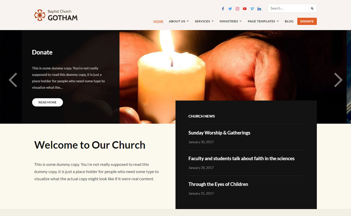Faith - Free Charity WordPress Theme