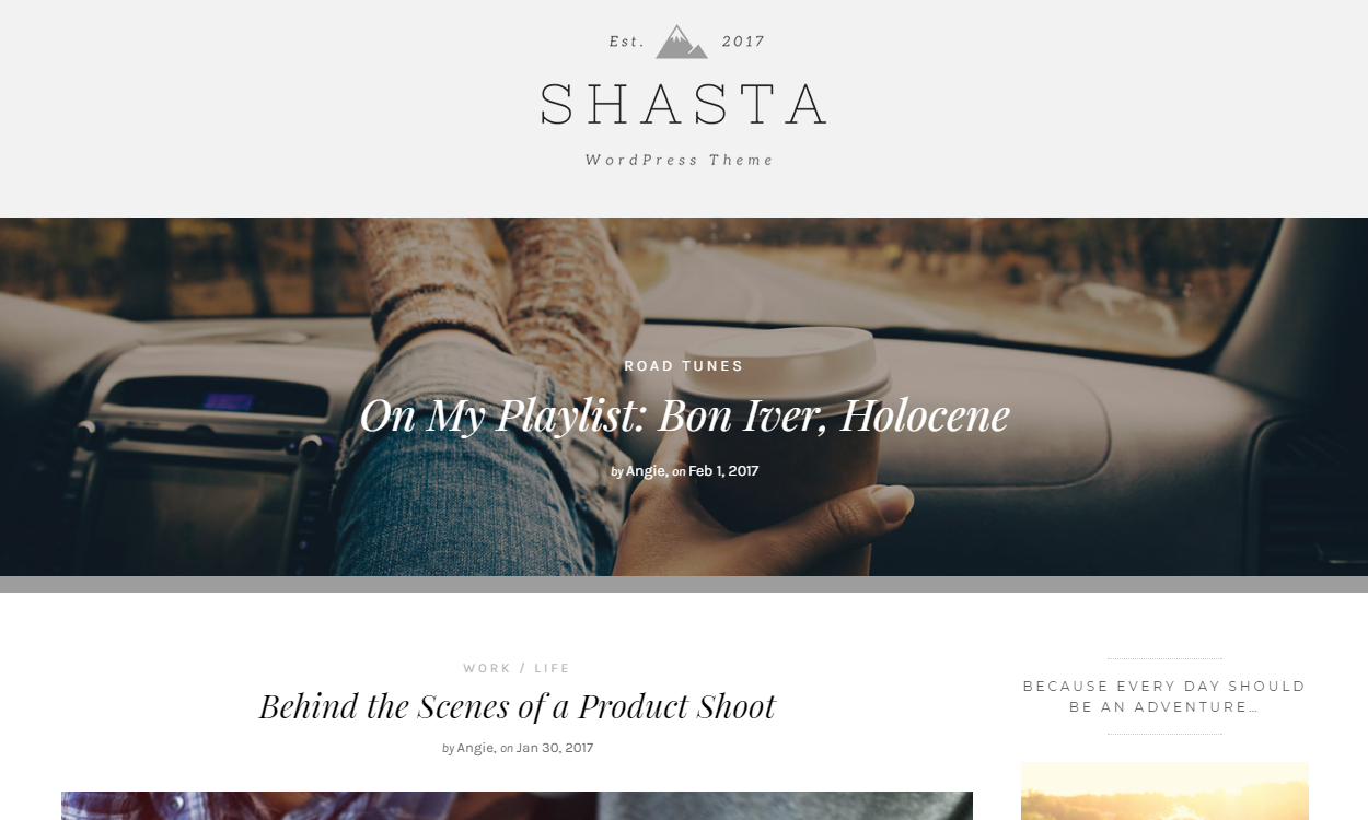 Shasta - Best Premium WordPress Blog Theme