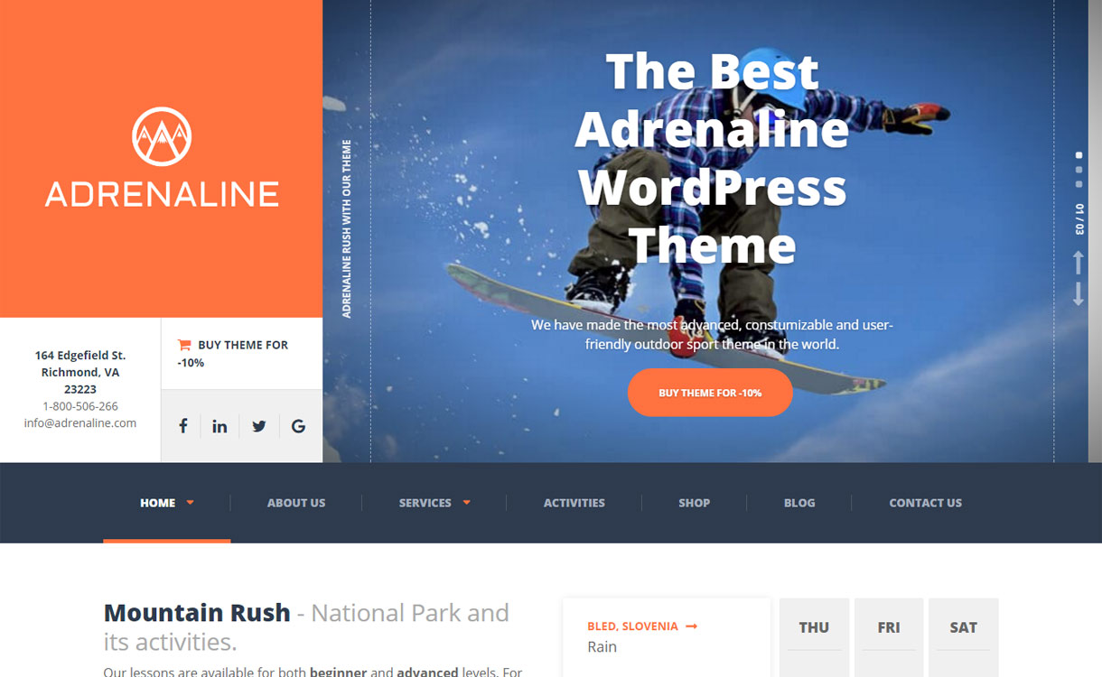 Adrenaline - Premium WordPress Sports Theme