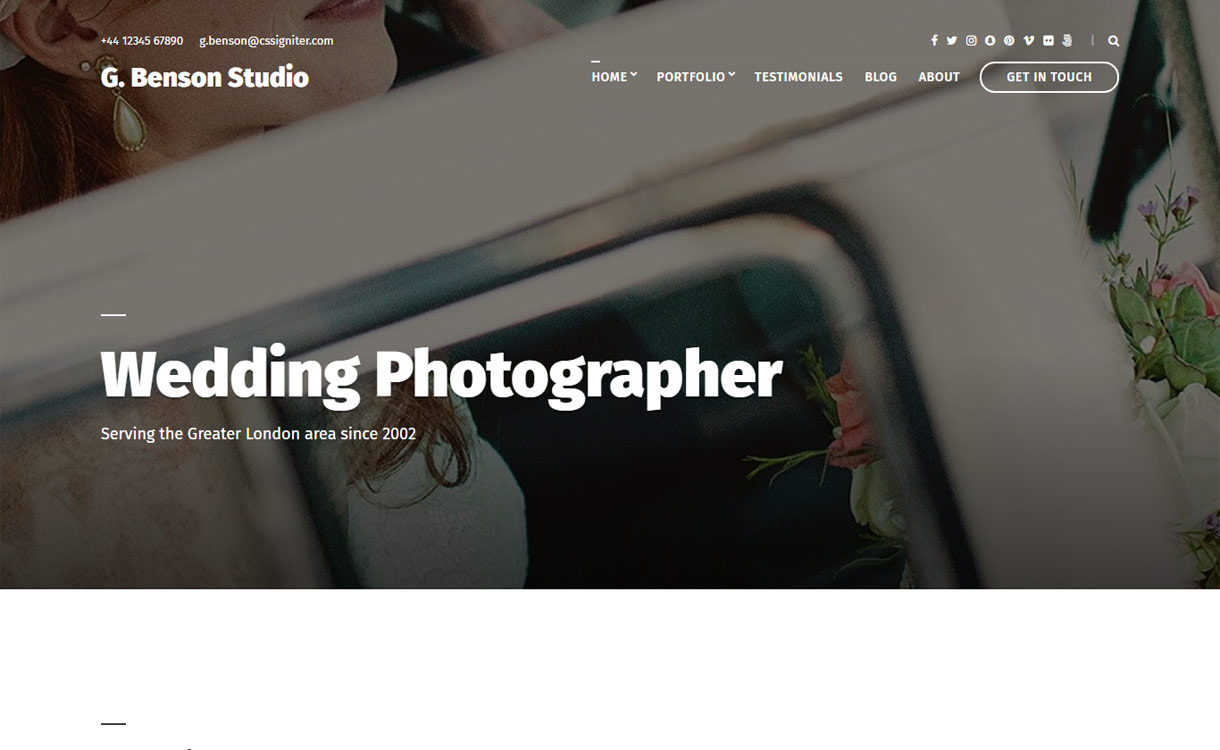 Benson - Premium Photography WordPress Theme