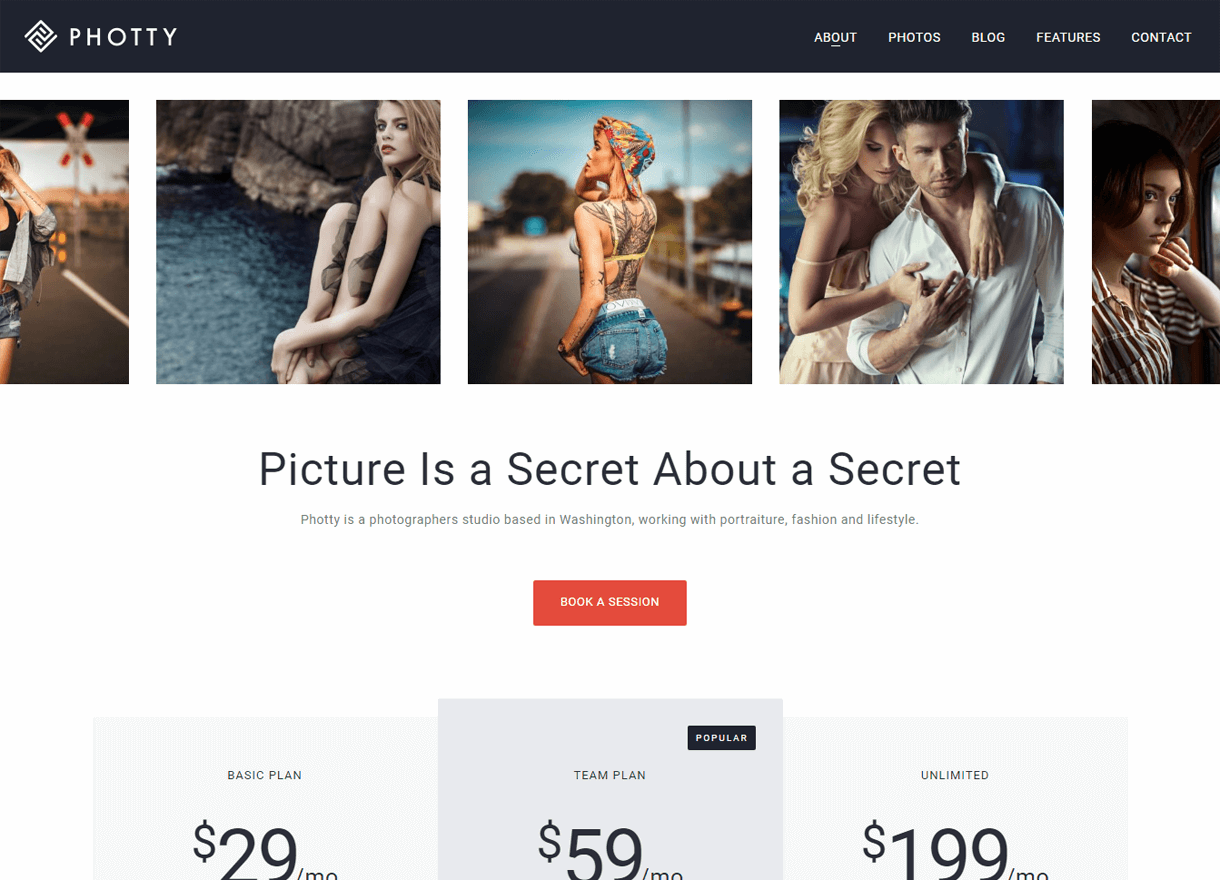 Photty-Best Premium WordPress Photography Themes