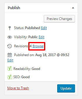 How to undo changes in WordPress with Post Revisions