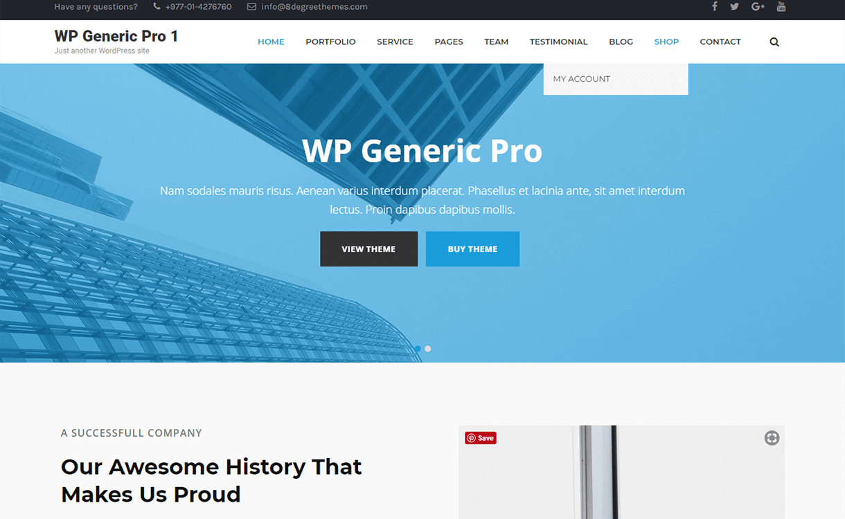 WP Generic Pro-Premium Generic WordPress Theme