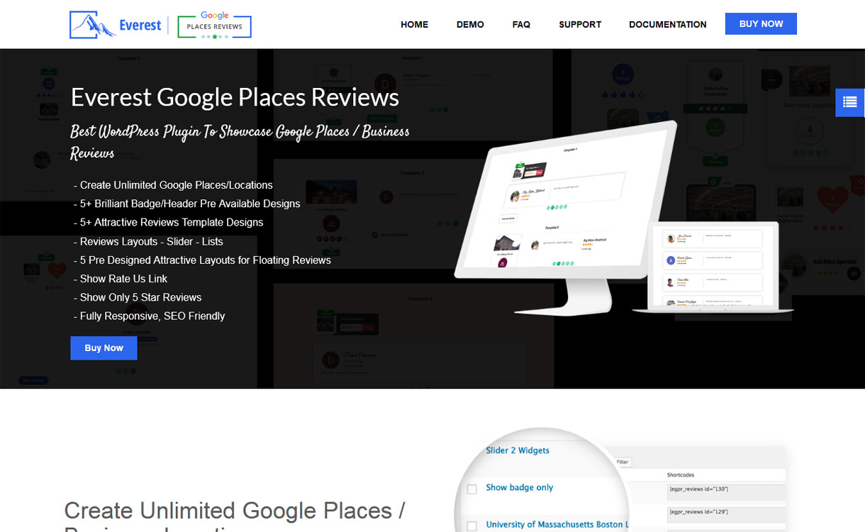 Everest Google Places Reviews - Best WordPress Plugin to Showcase Google Places Business Reviews
