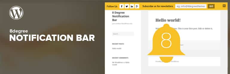 8Degree Notification Bar - Best Free WordPress Notification Bar Plugins