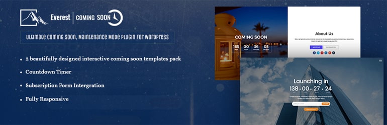Everest Coming Soon Lite - Free WordPress Ultimate Coming Soon, Maintenance Mode Plugin