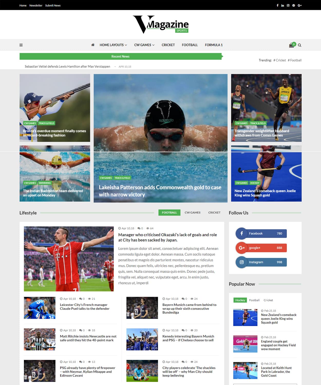 Sports Magazine Demo - WordPress Magazine Theme