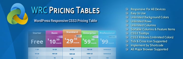 WRC Pricing Table - Best Free WordPress Pricing Table Plugins