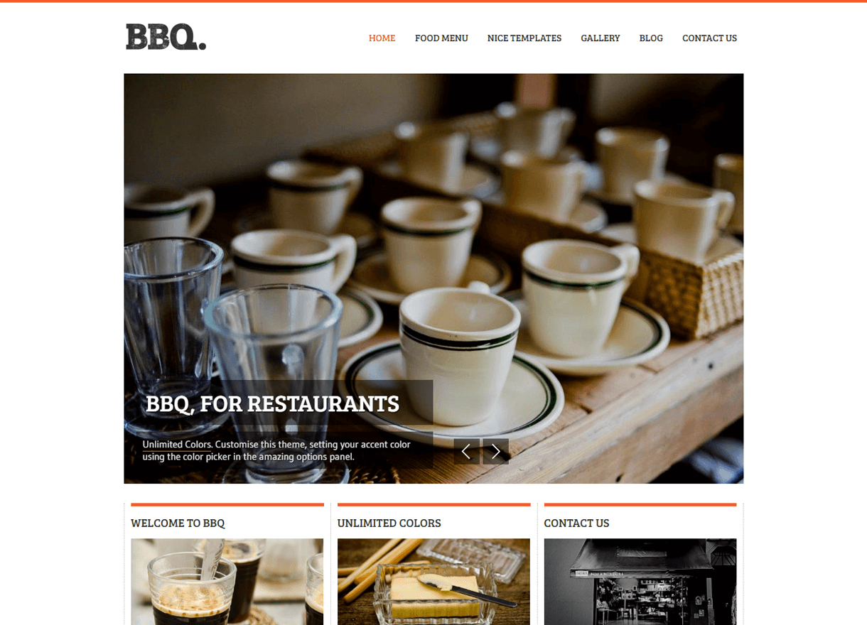 BBQ-Best Cafe and Restaurant WordPress Themes