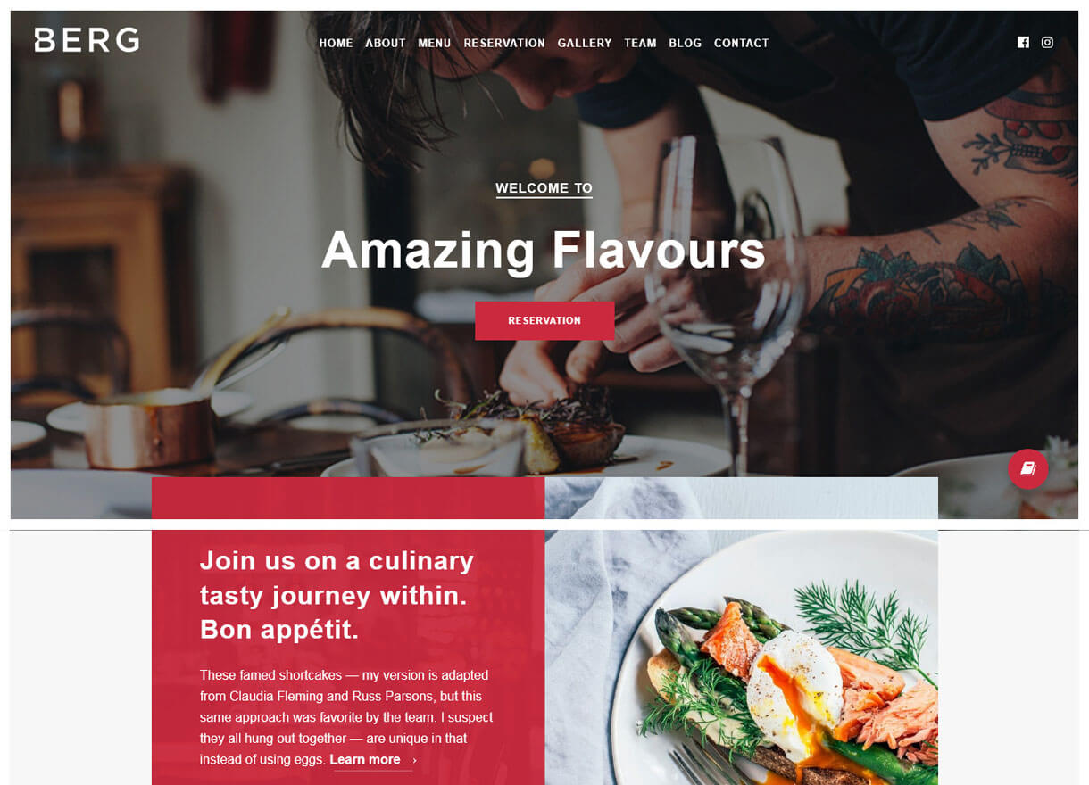 Berg-Best Cafe and Restaurant WordPress Themes