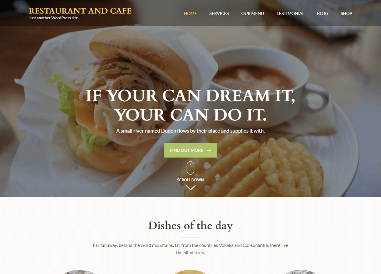 Restaurant and Cafe-Best Cafe and Restaurant WordPress Themes