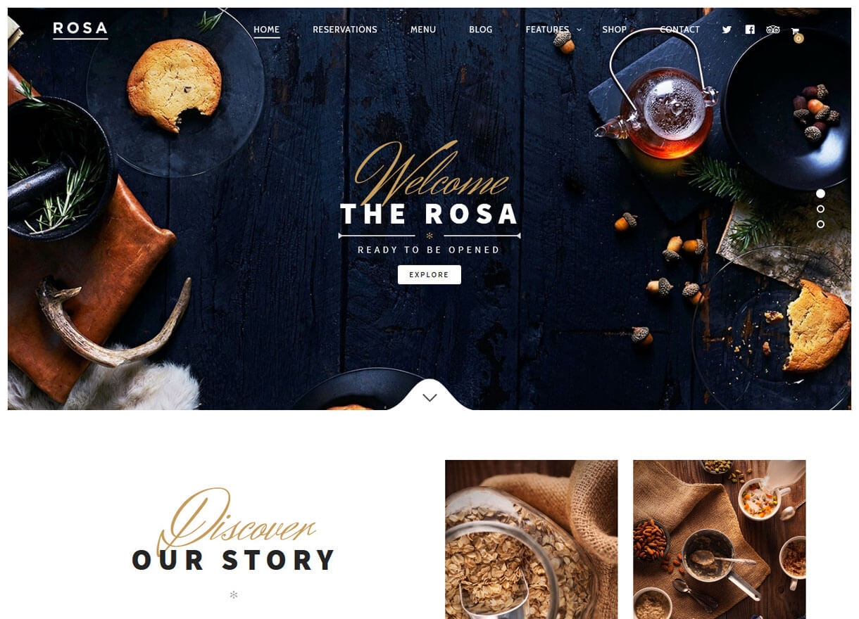 Rosa-Best Cafe and Restaurant WordPress Themes