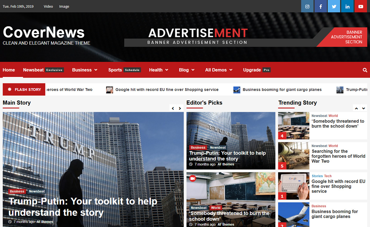 CoverNews - Best Free News Magazine WordPress Themes