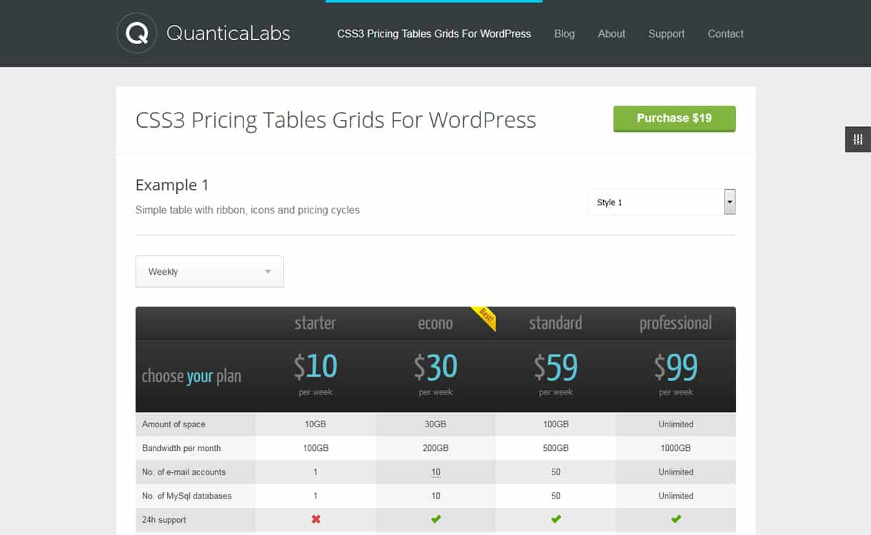 CSS3 Responsive WordPress Compare Pricing Tables - WordPress Pricing Table Plugin