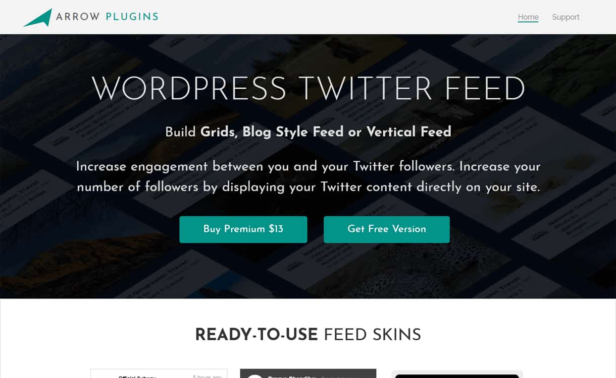Arrow Twitter Feed - WordPress Twitter Feed Plugins