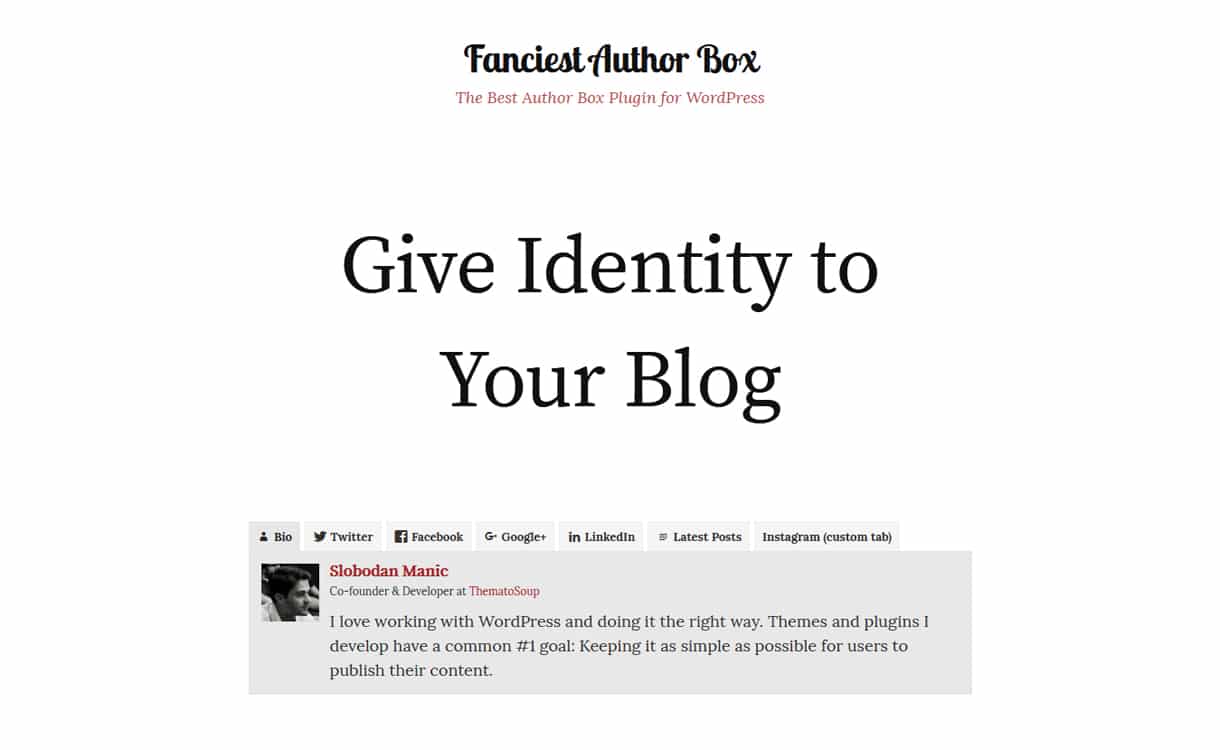 Fanciest Author Box - WordPress Author Bio Box Plugins