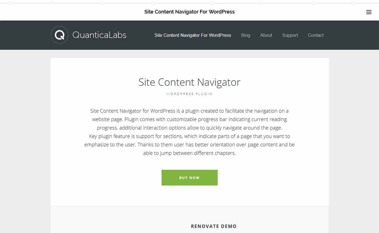 Site Content Navigator - WordPress One Page Navigation Navigation Plugins