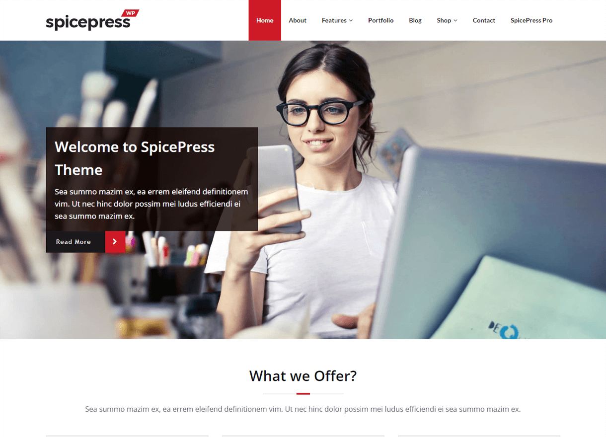 SpicePress-Best Free WordPress Themes April 2018