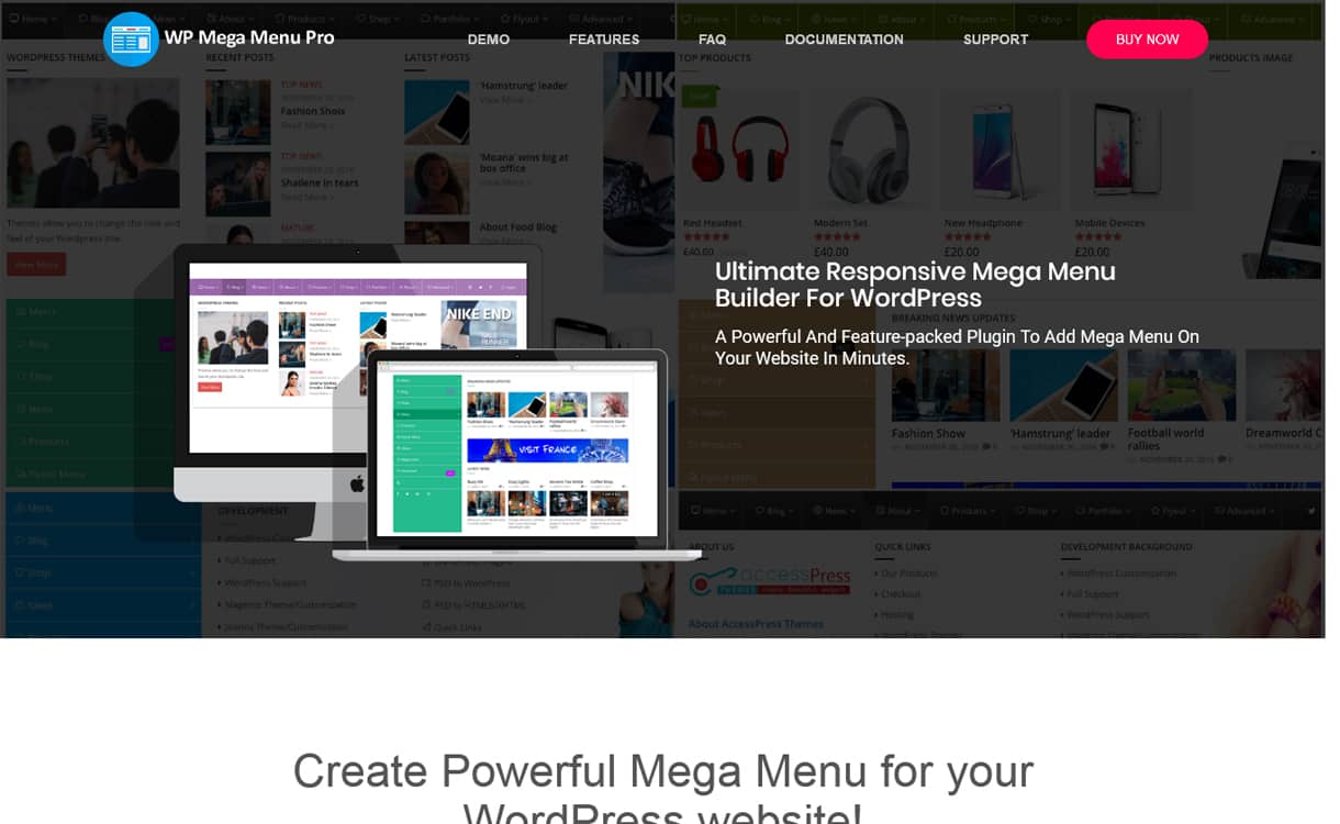 WP Mega Menu Pro - - WordPress Mega Menu Plugins