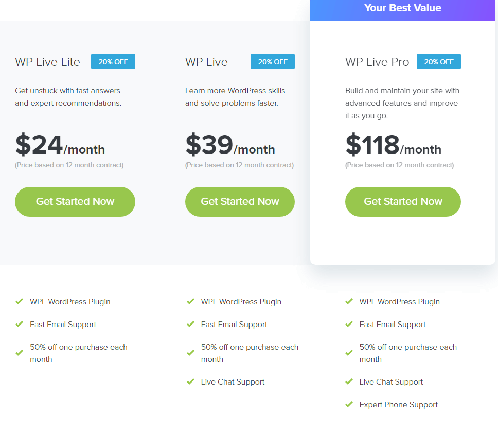 WP Live Support - Yearly Subscription