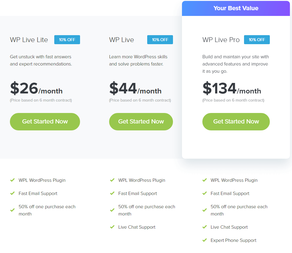 WP Live Support - 6 Month Subscription