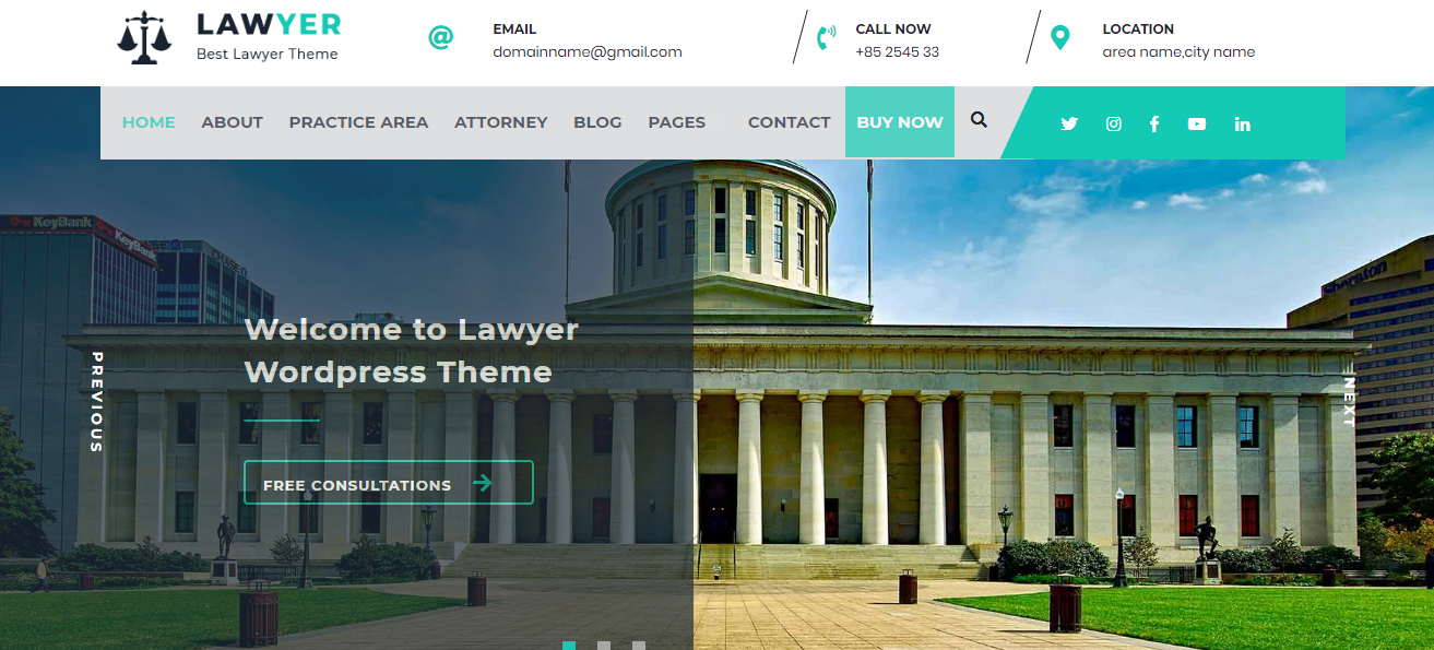 Lawyer Lite - Free WordPress Lawyer Theme