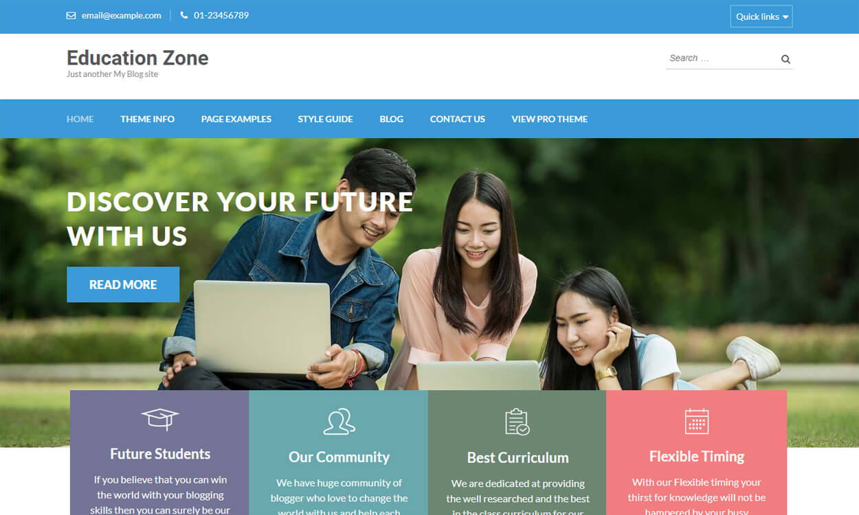 Education Zone - Best Education School College WordPress Themes and Templates (Free)