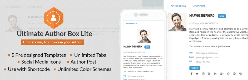 Free Responsive Post/Article Author Section Plugin for WordPress – Ultimate Author Box Lite