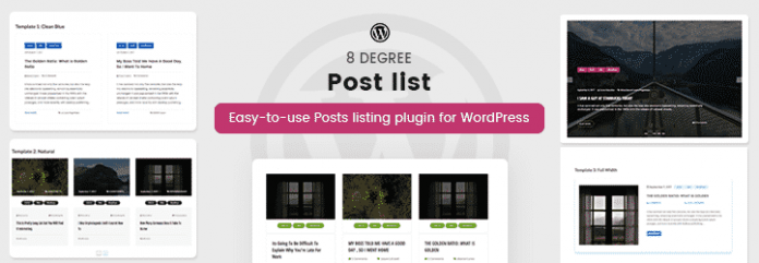 8Degree Posts List Lite - Free WordPress Post Listing Plugin