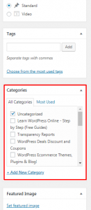 How to add categories in wordpress posts