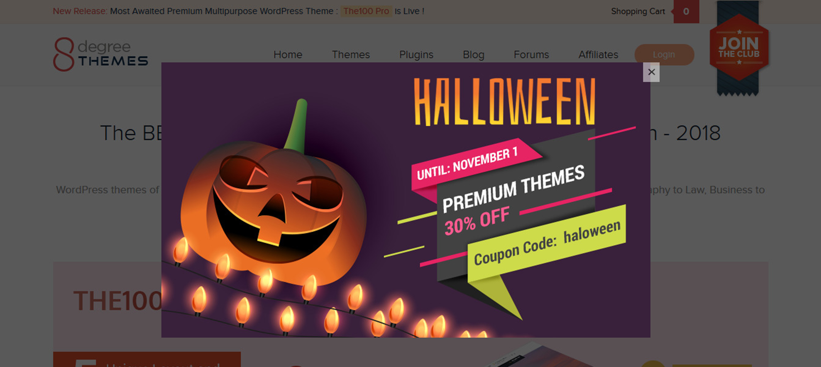 WordPress Deals and Discounts for Halloween 2018 - 8Degree Themes