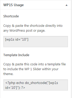 Adding slider in WP using WP1 Slider